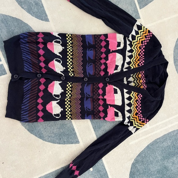 Best of British cardigan - Multicolor with tea pots and caravans - Picture 2 of 4